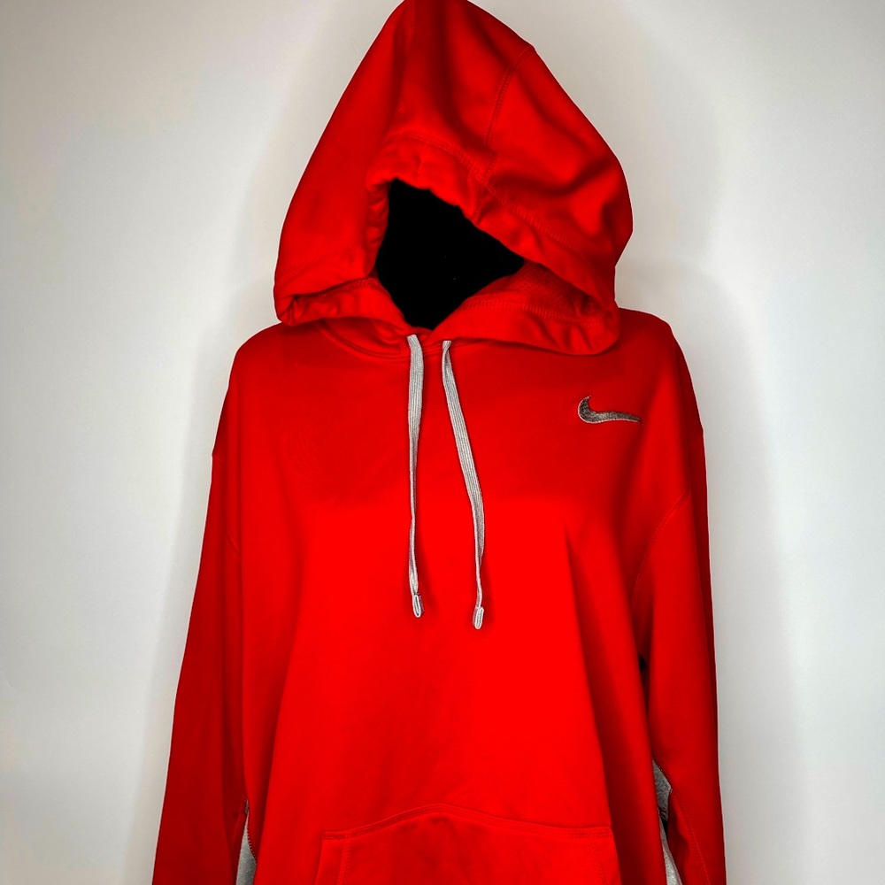 NIKE Therma-Fit Men's Training Hoodie Red/Grey Heather Size XXL.